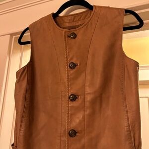 RALPH LAUREN TAN LEATHER VEST
